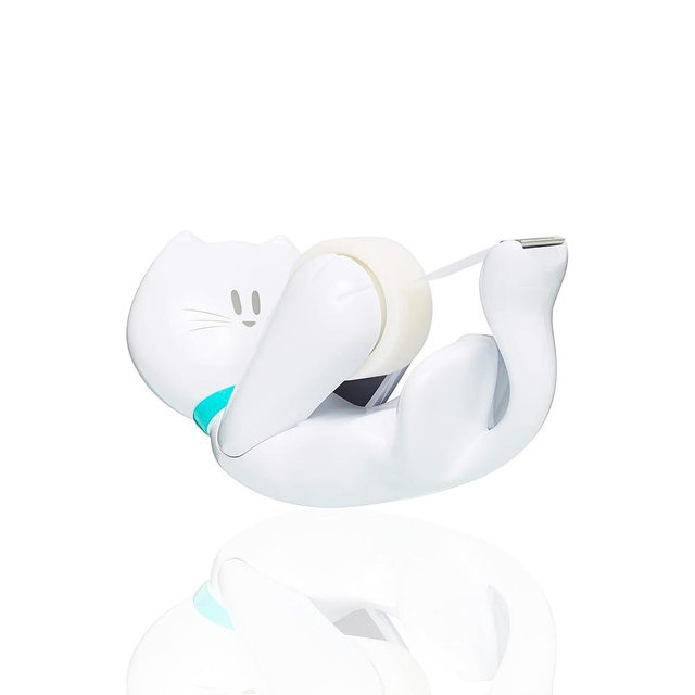 Scotch Cat-810 19 mm x 8.89 m Cat Tape Dispenser, White, 1 Roll Magic Tape