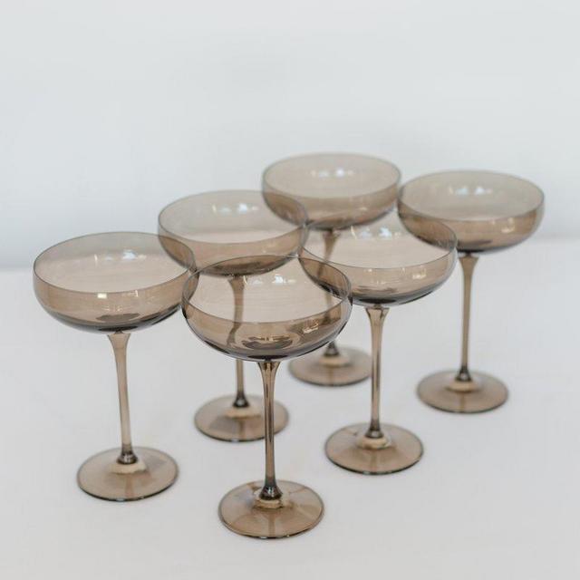 Estelle Colored Champagne Coupe Stemware - Set of 6 {Gray Smoke}