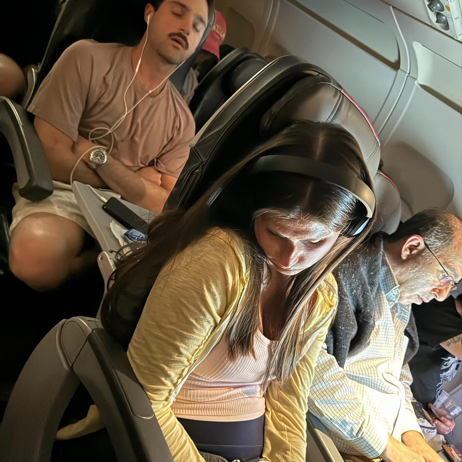Naps on the plane ride back from the Dominican