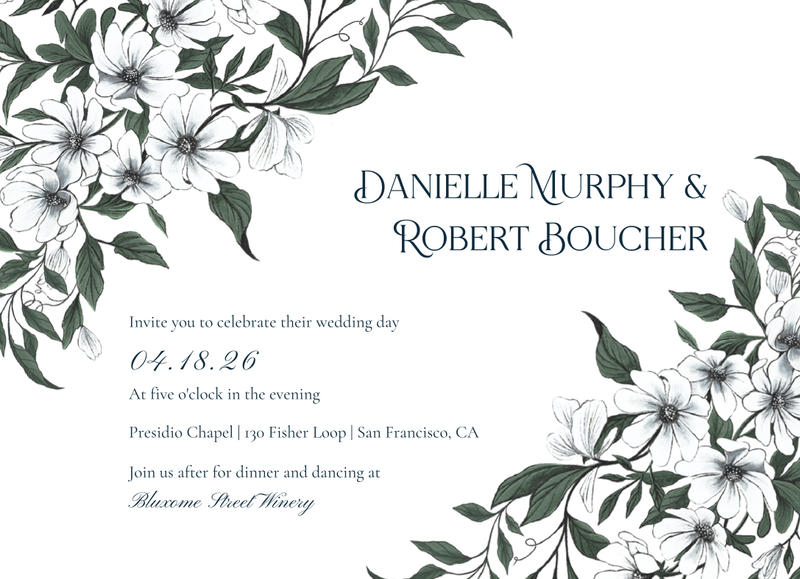 Melcher Landscape | White | Zola Wedding Invitations