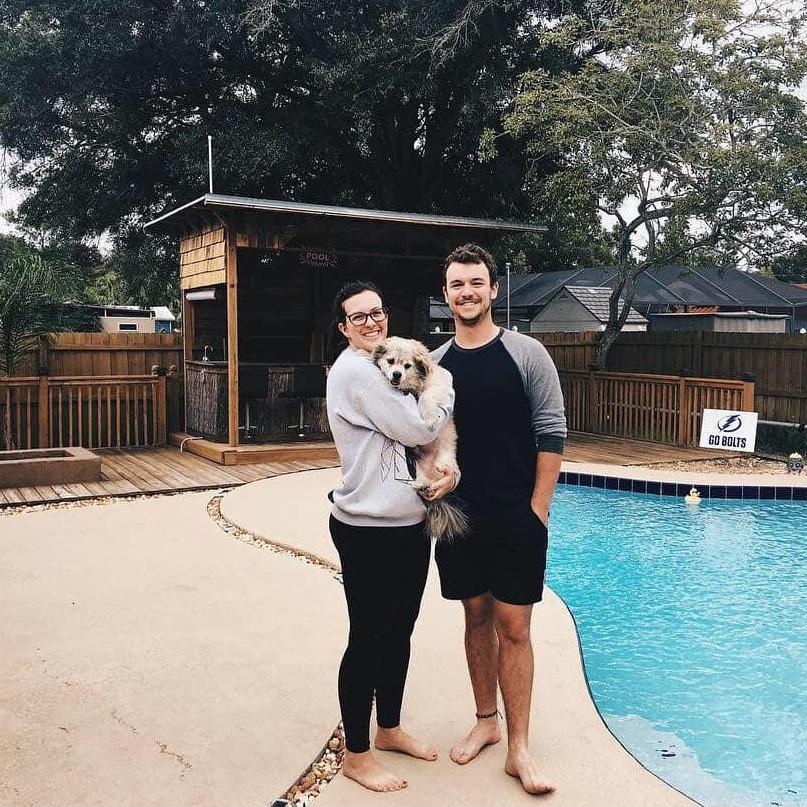 This backyard has a big piece of our heart. It was home to many beer olympics, cookouts, and costume parties.