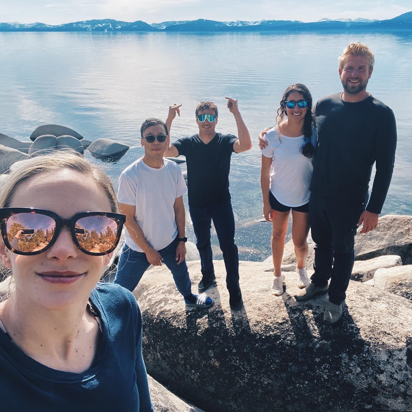 We love Lake Tahoe! Ali, TJ, Vaughn, Chloe, and Byrd!