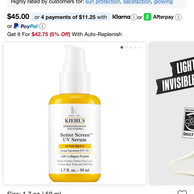 Kiehls better screen UV serum