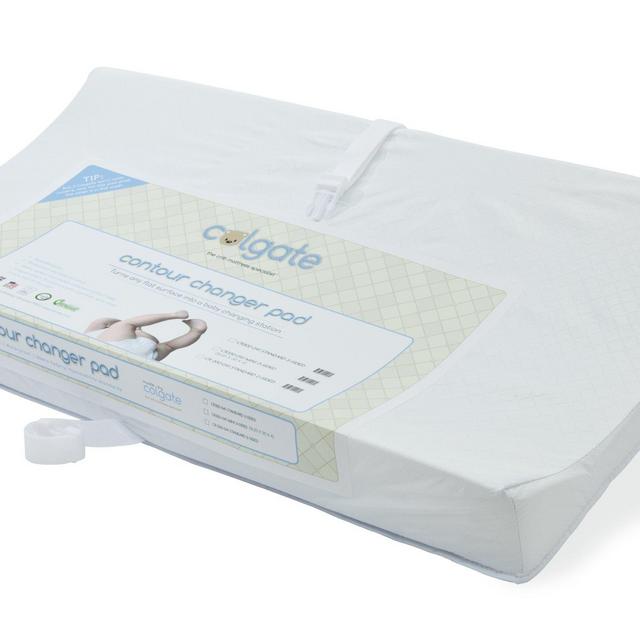 Colgate Contour Changing Pad with Waterproof White Quilted Cover, 33" x 16" x 4", 2-Sided