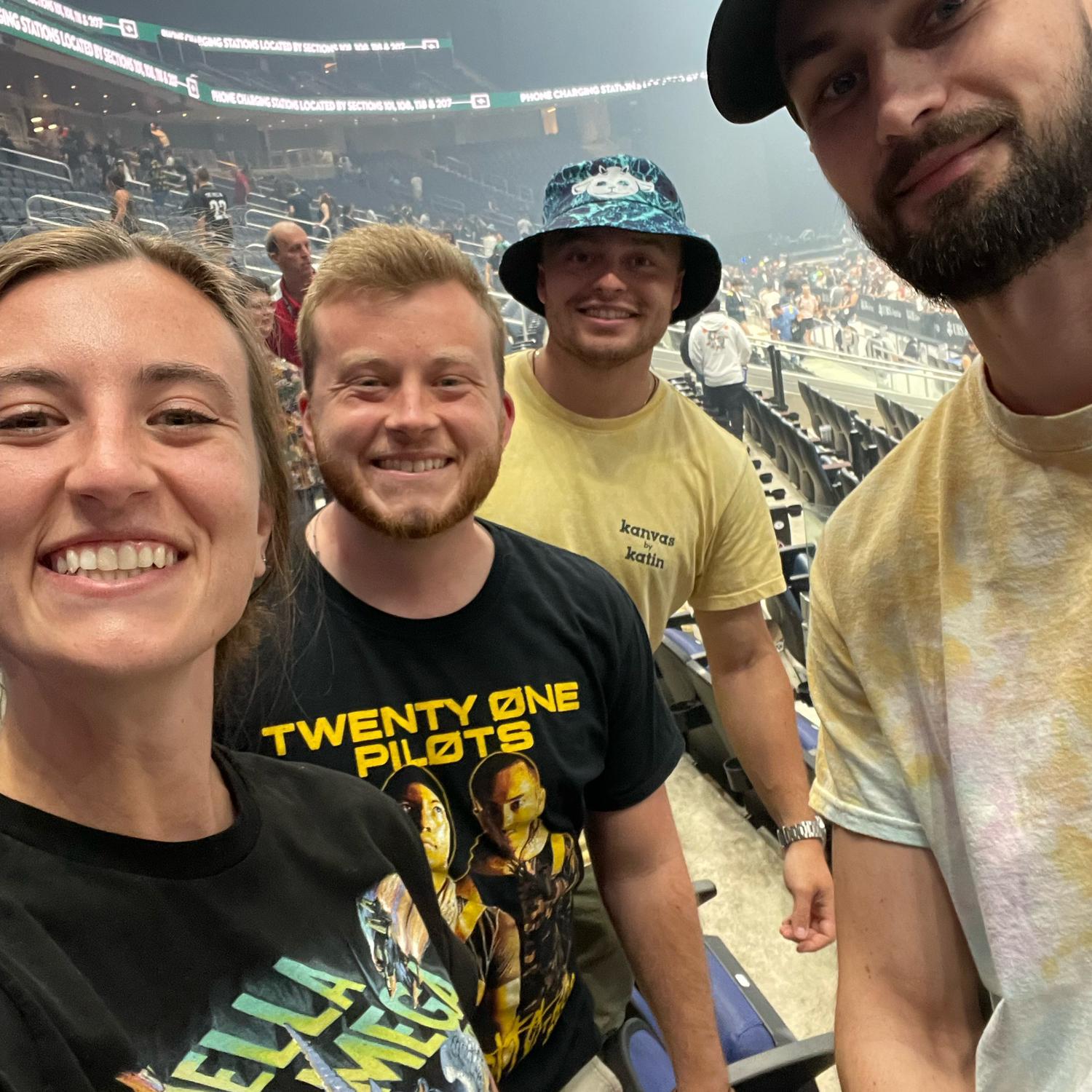 With Colin (Shannon's brother and Clint's groomsman) at a Twenty One Pilots concert
August 2022