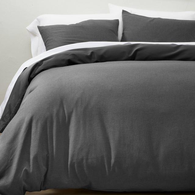 King Cashmere Blend Duvet Cover & Sham Set Dark Gray - Casaluna™
