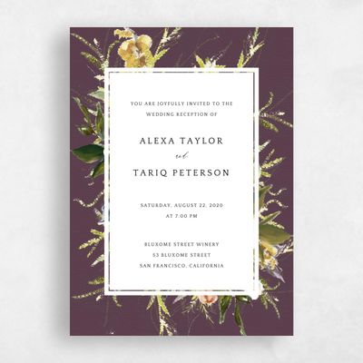 Purple Wedding Invitation - Octavia Elopement