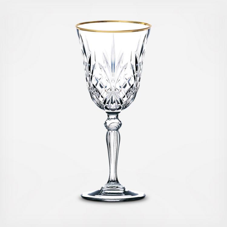 Prestige Champagne Glasses, 24K Gold, Set of 6 - Glazze Crystal