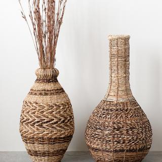 Handwoven Abaca & Seagrass Floor Vase