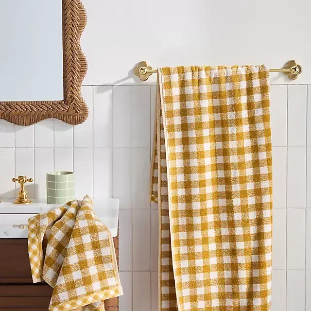 Gingham Cotton Woven Towel Collection