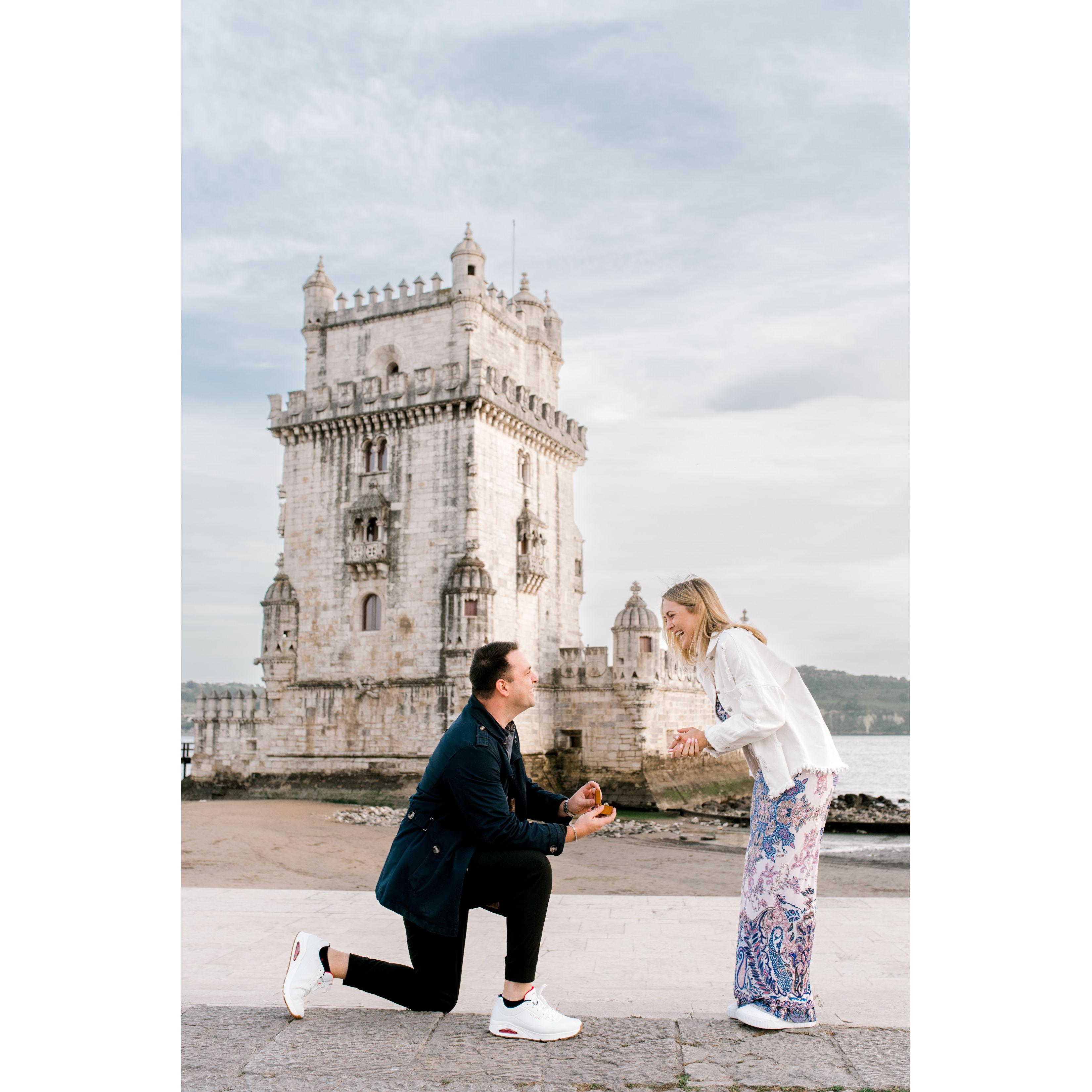 3/31/2023. When Cavan made the decision to take things to the next step and proposed to Laura at the Belem Tower in Lisbon!