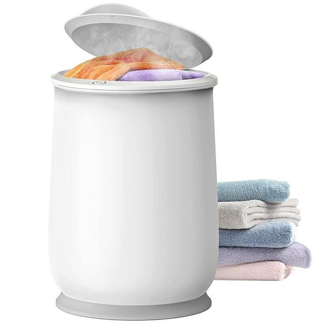 Electric Towel Warmer Bucket, Flip-lid Towel Warmers for Bathroom, Spa, Home, Extra Large (20 Liter) Blanket Warmer, Holds Two 70"X40" Towels, Robes, Blankets, PJs, 60mins Auto Shut Off [White]