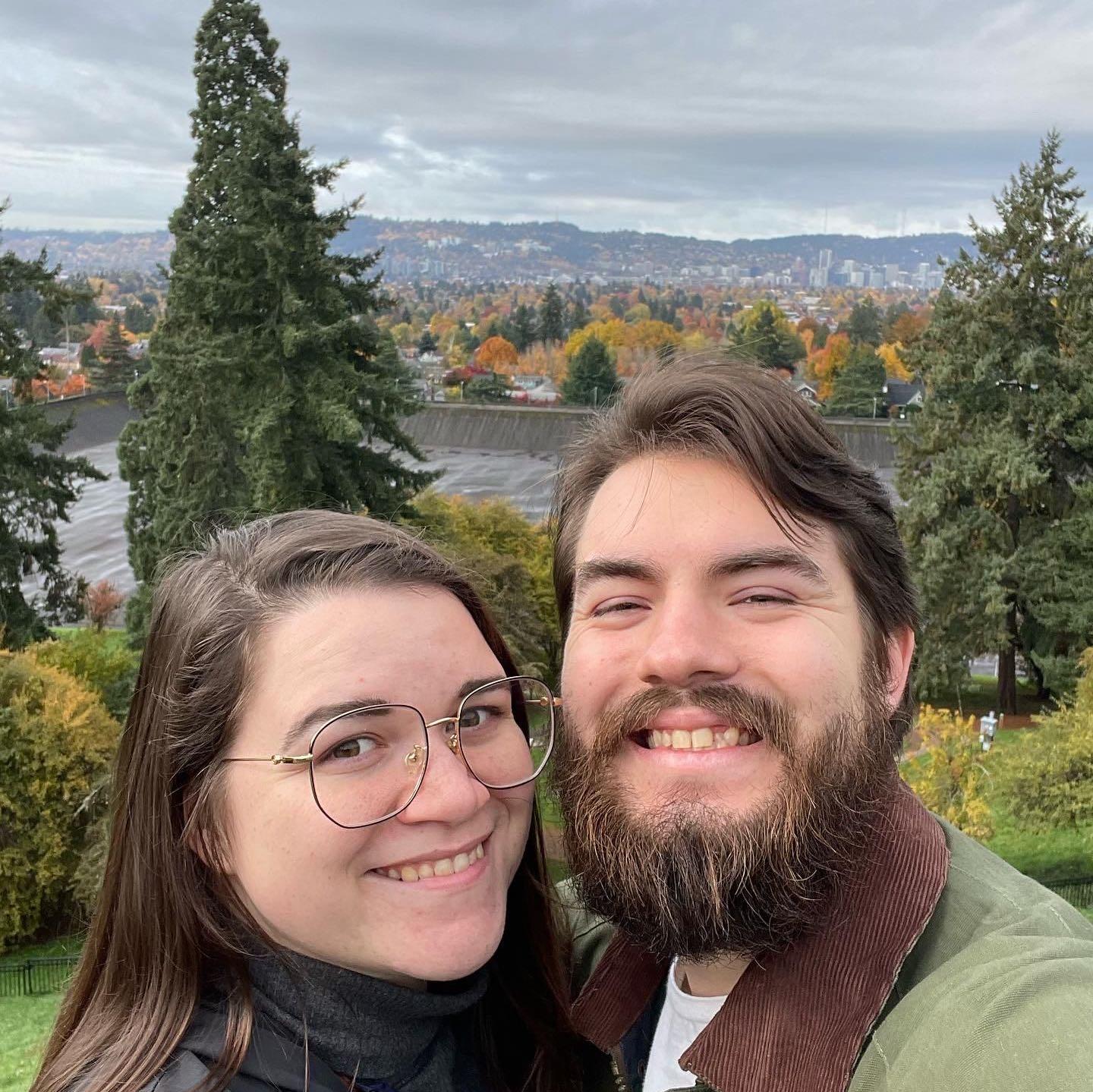 Hiking in Mount Tabor Park.