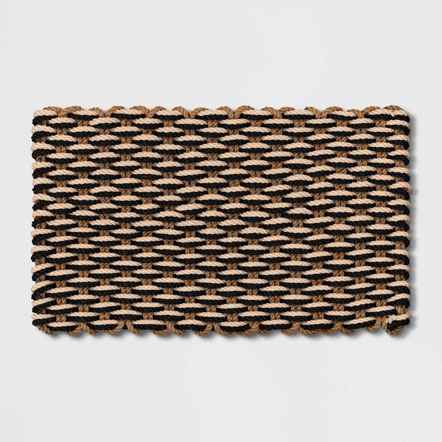 Braided Outdoor Rug With Fringe Neutral/ivory - Threshold