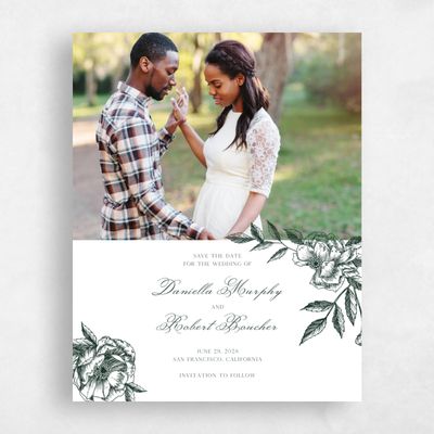 Green Fall Wedding Save the Date - Iniguez Photo