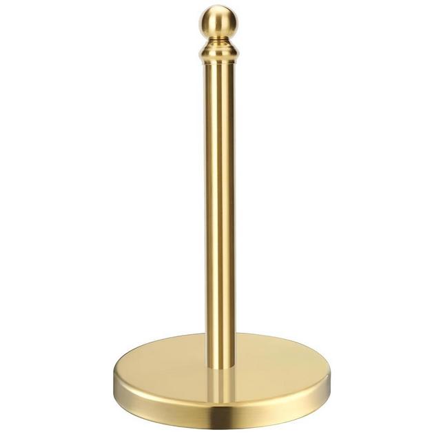 Gold Paper Towel Holder Countertop with Weighted Base One-Handed Design No Tipping Over