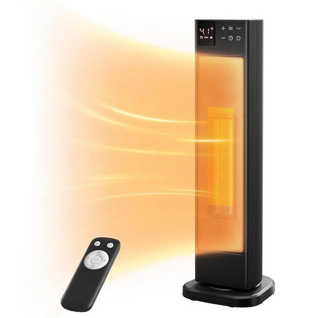 PELONIS Oscillating Ceramic Tower Indoor Space Heater for Home with Oscillation, Programmable Thermostat & ECO Mode, 12H Timer & Remote Control, Safety Protection, 23 Inches, 1500W, PHF15RSAPH23