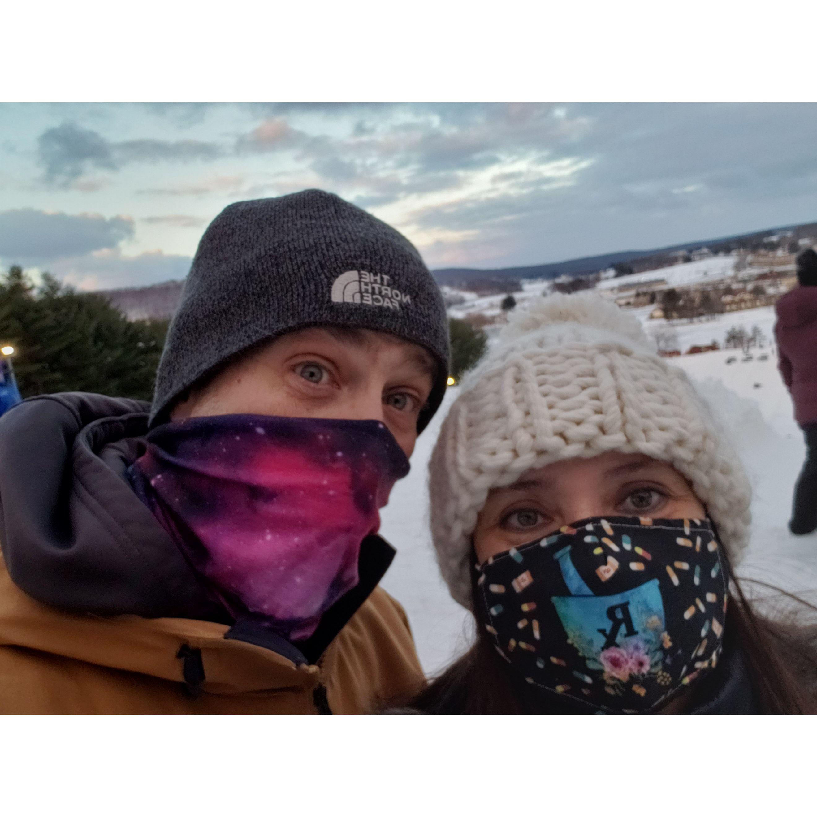 2021, Pandemic snow-tubing at Deep Creek Lake