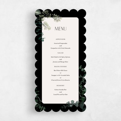 Black Scalloped Wedding Menu - Terian