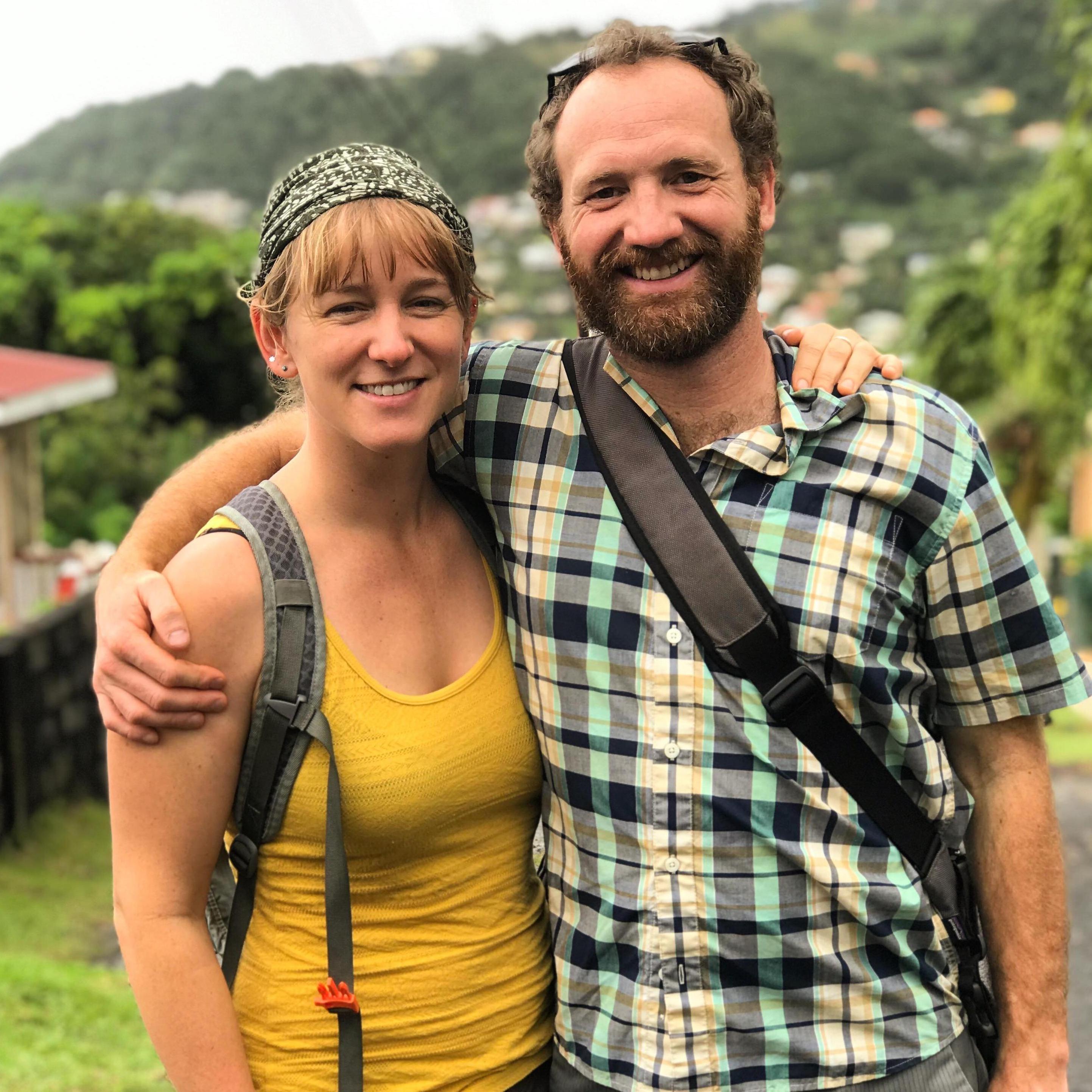 On the island of St. Vincent, getting ready to sail around the Grenadines with our friends Ned and Susan, November 2018.