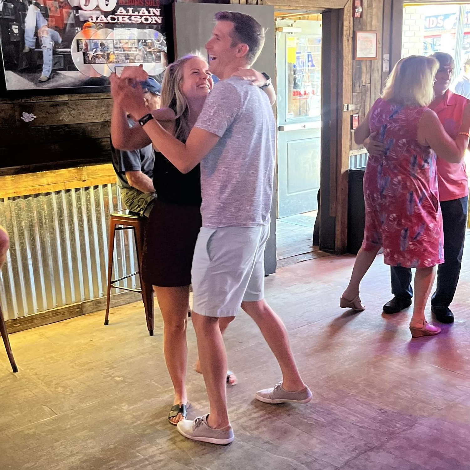 May 14, 2023 - Brooke attempting to teach Vinny how to two step.