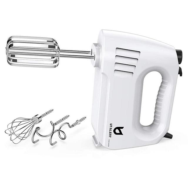 Hand Mixer Electric, Utalent 300W (Peak Power) Multi-speed Hand Mixer with Turbo Button, Easy Eject Button and 5 Attachments (Beaters, Dough Hooks, and Whisk)