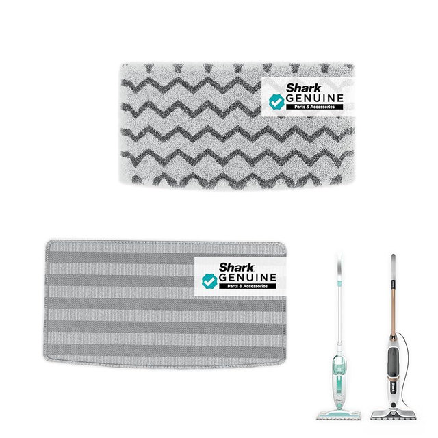 Shark Genuine Steam Mop Replacement Pads 2 Pack – 1 Dirt Grip & 1 Scrub Pad Included, Machine Washable, Designed for Sealed Hard Floors, Compatible with Shark S1000 & S2000 Series ONLY, 1153FCS2000