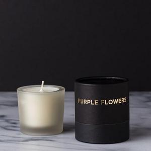 Purple Flowers Votive Candle
