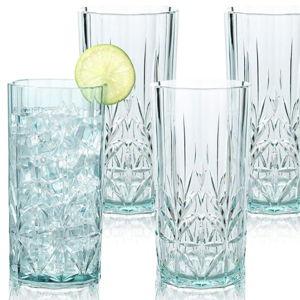 BELLAFORTE Shatterproof Tritan Plastic Tall Tumbler, Set of 4, 18oz - Myrtle Beach Drinking Glasses -