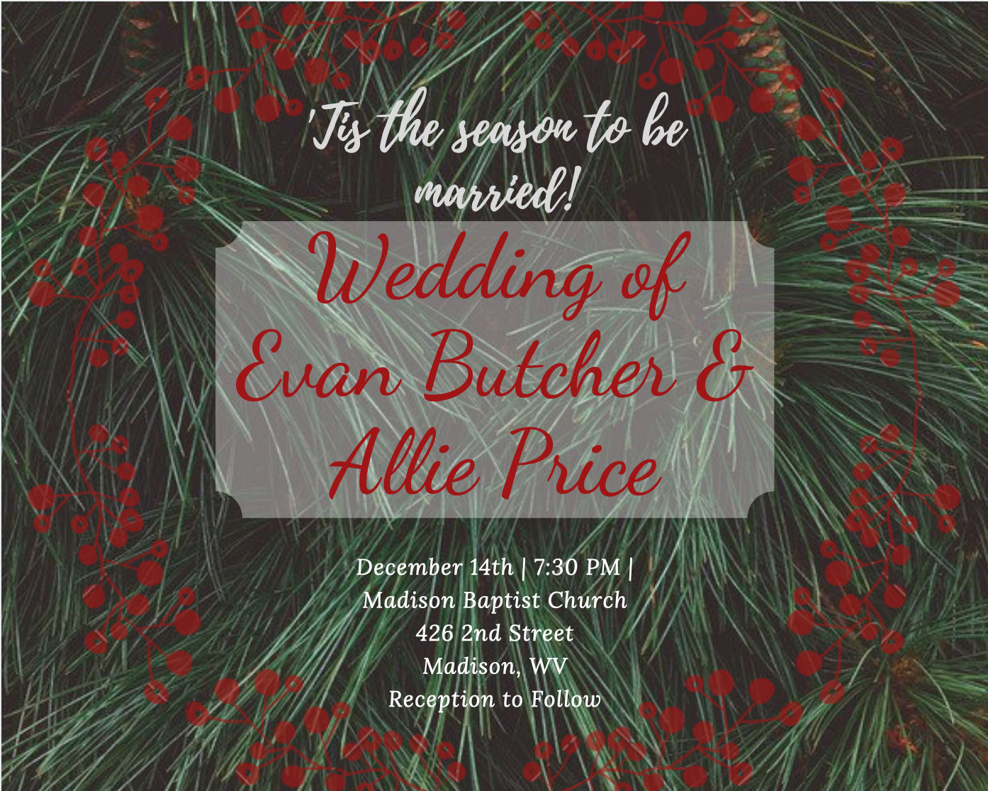 The Wedding Website of Allison Price and Evan Butcher