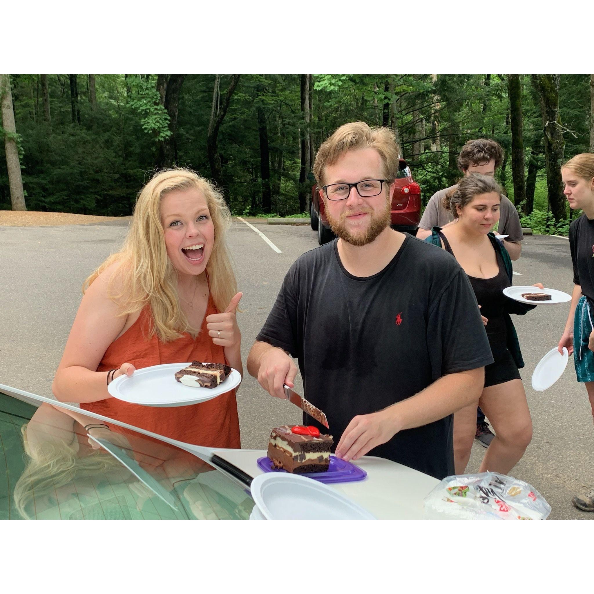 Obviously we had to have cake after we got engaged