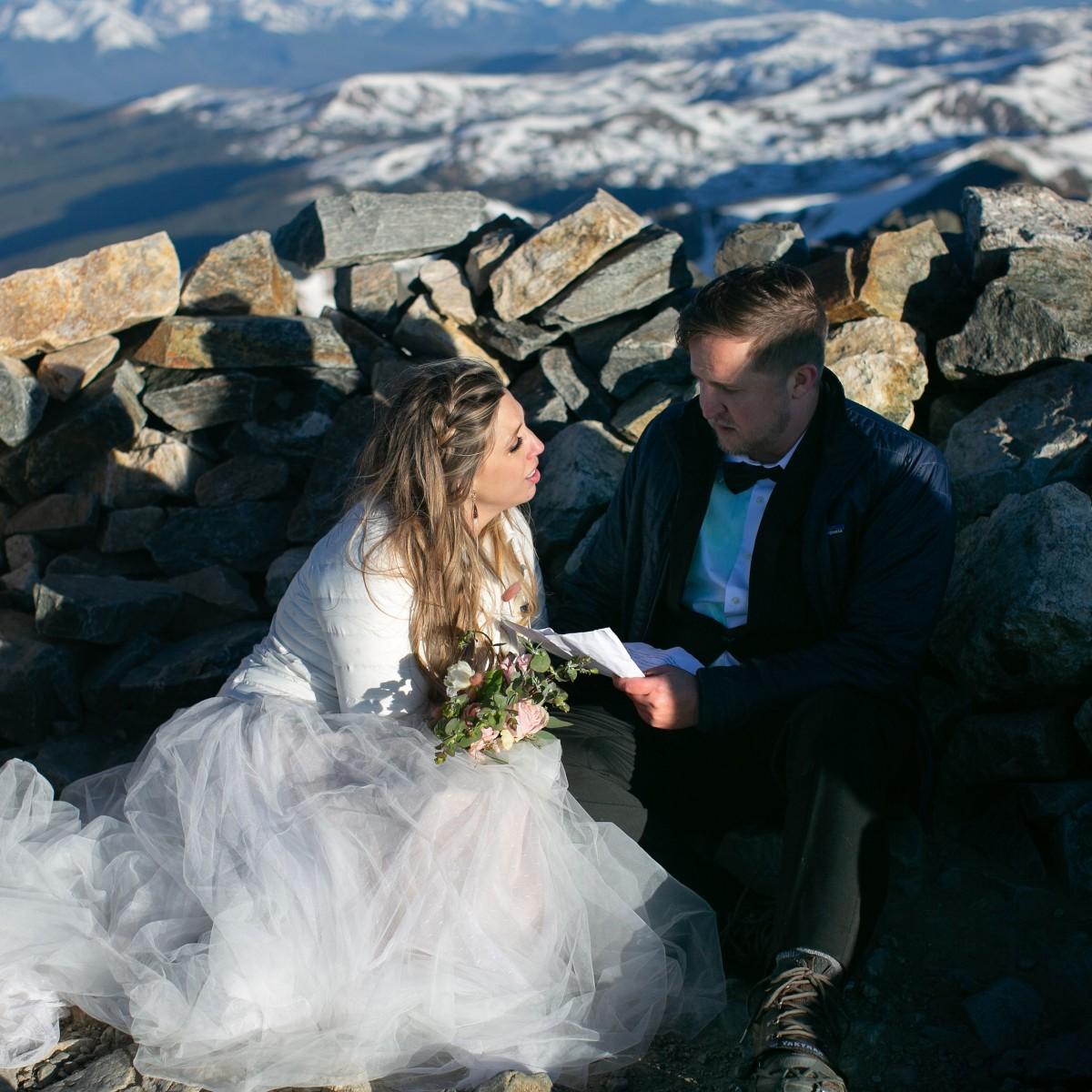 Tyler reading his vows.
