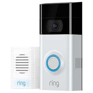 RING Video Doorbell 2 w/ Bonus Chime and 1 Year Ring Video Cloud Recording