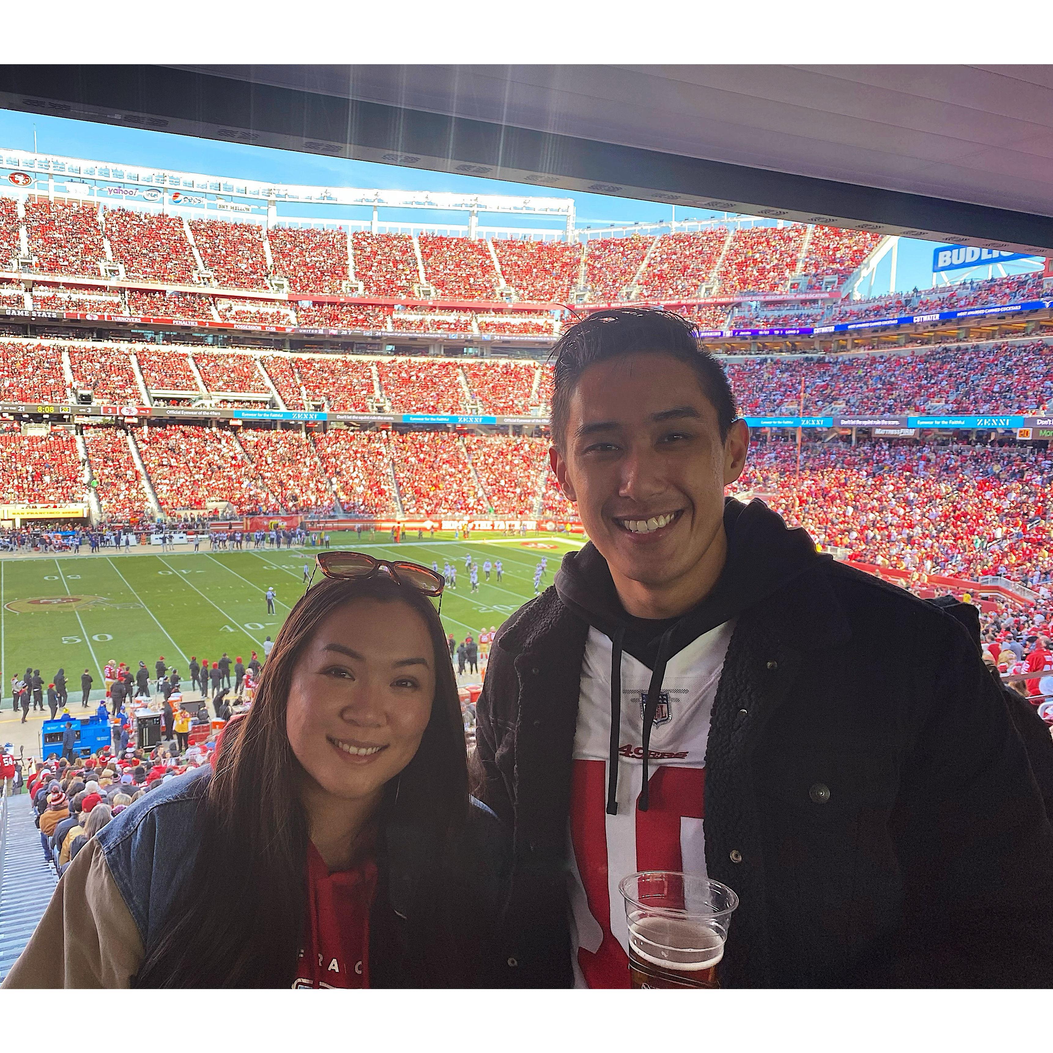 Kayla's first football game ever!! #bangbangninergang