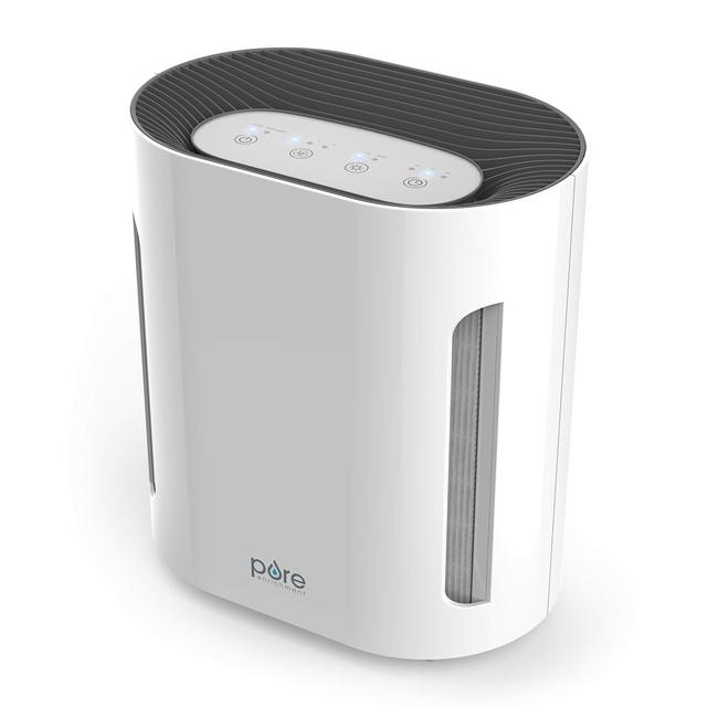 Pure Enrichment True HEPA Purifier-3 Speeds Plus UV-C Air Sanitizer-Eliminates Dust, Pollen Smoke, Household Odors and More - with Whisper-Quiet Operation and Auto Off Timer, 1, White