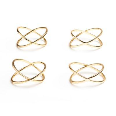Kassatex Eternity Napkin Rings in Gold (Set of 4)