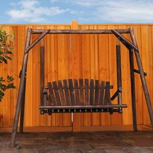 2 -person Rustic Wood Outdoor Swing