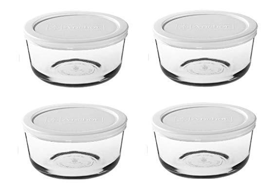 Pyrex storage sets - assorted (4 cup, Box of 4 Containers (White Lid))