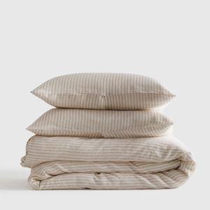 Linen Duvet Cover Set | Quince in Natural/White Stripe