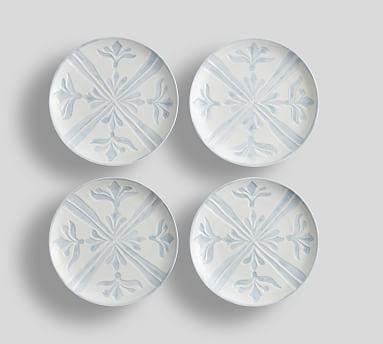 Chambray Tile Melamine Salad Plates - Set of 4