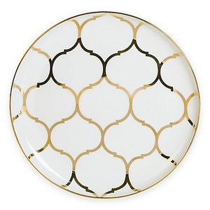 Nevaeh White by Fitz and Floyd - Nevaeh White® by Fitz and Floyd® Lattice Coupe Salad Plate in Gold