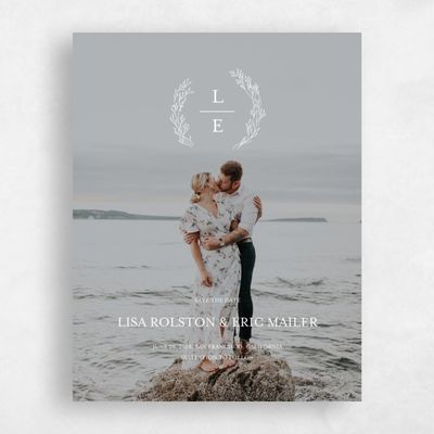 White Simple Wedding Save the Date - Merrion Photo