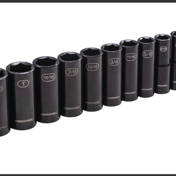 Masterforce® Control Drive® 1/2" Drive SAE Deep Impact Socket Set - 11 Piece