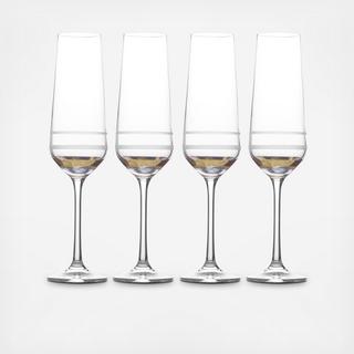 Lux Gold Champagne Flute, Set of 4
