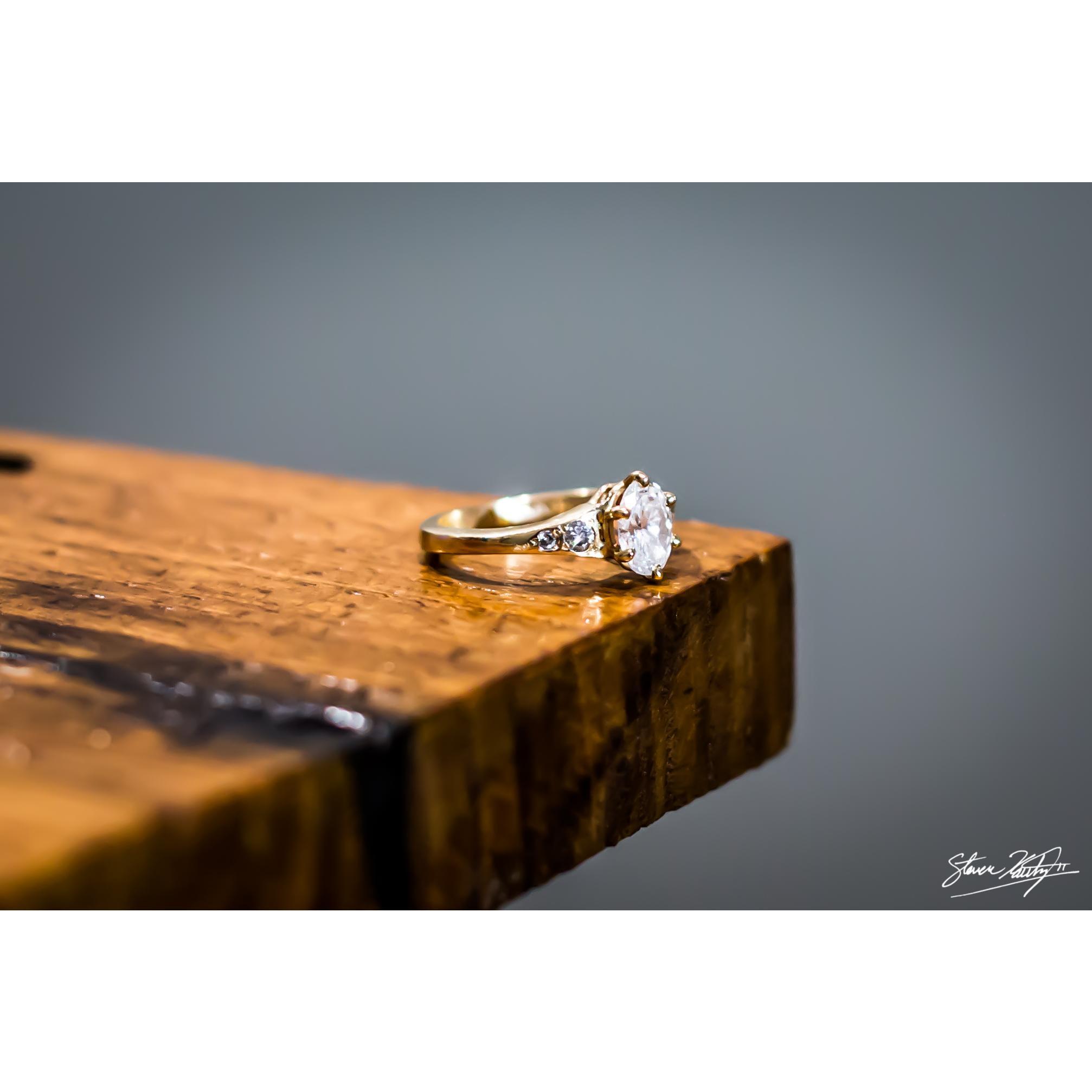 A big thanks to our friend Emily and her father Eric for making the ring! The four small diamonds were given to Susannah by her dad John before he passed away. They make the ring even more special.