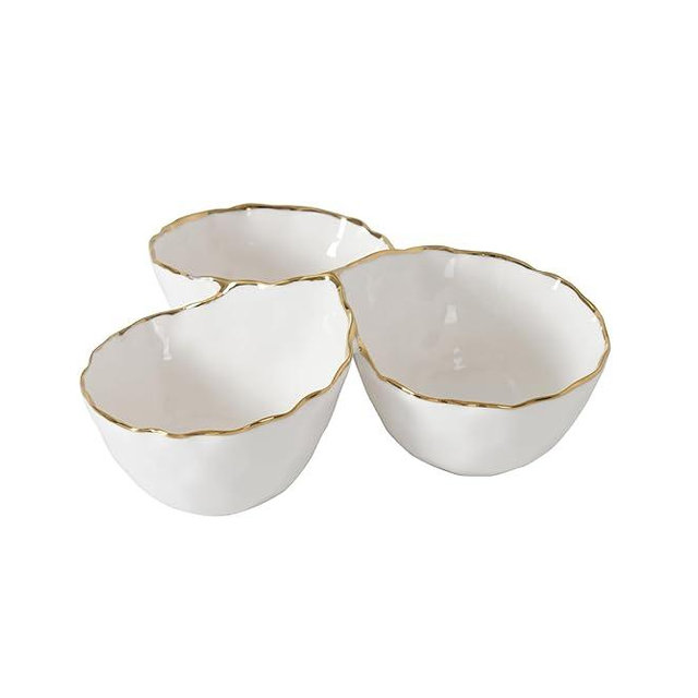 Pampa Bay Portofino, 3 Section Server, 8.5" x 8.5" x 3.25"