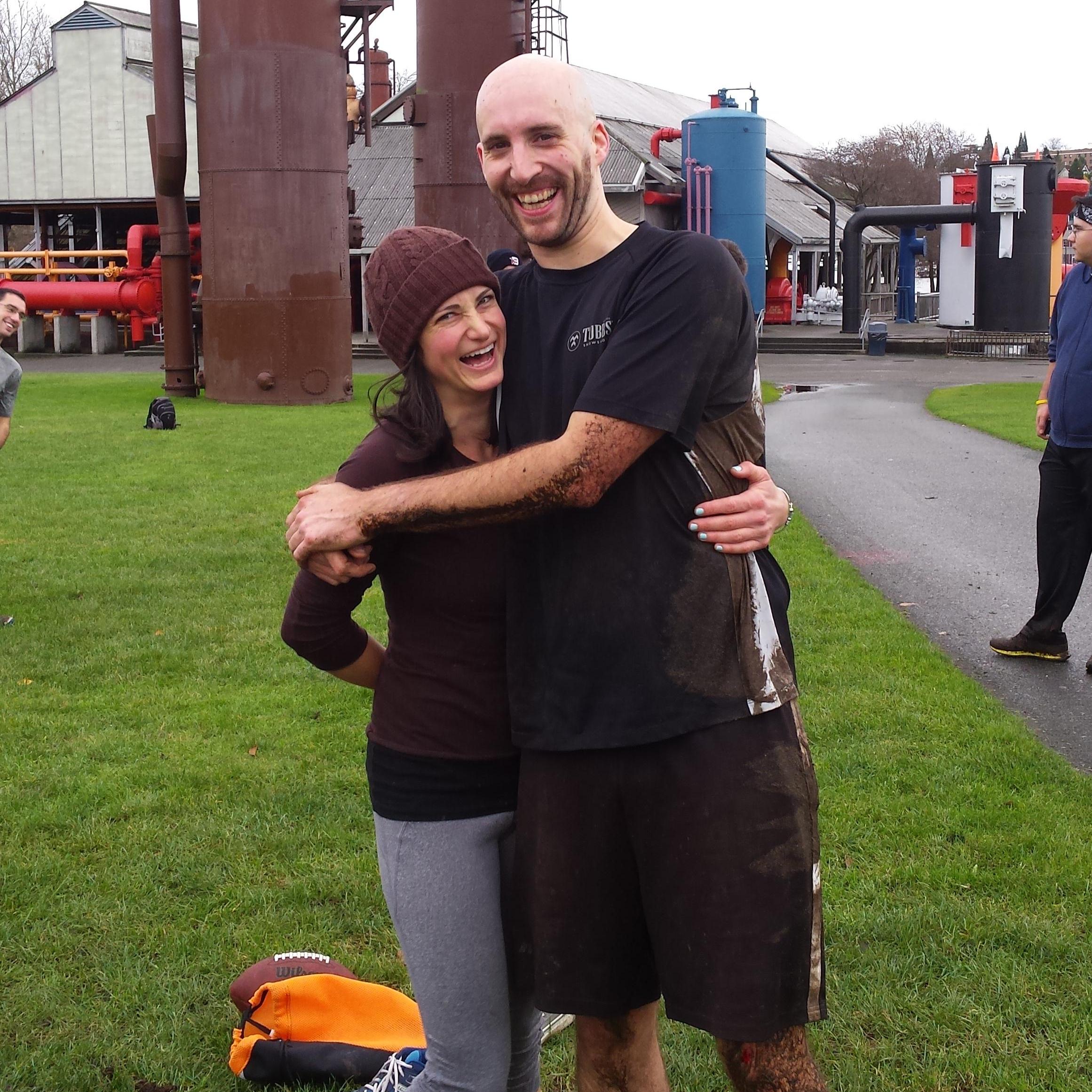 Our first turkey bowl! If Jeff can't get Kathryn to a Seahawks game, he can at least get her out to a Gasworks Turkey Bowl Thanksgiving morning.