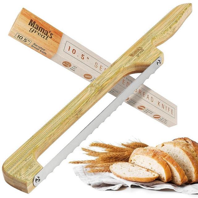 Premium Bread Bow Knife for Right or Left-Handed Use - Eco-Friendly Bread Slicer for Homemade Loaves, Baguettes, and Bagels - Fiddle Bow Bread Knife with Cutting Guidelines