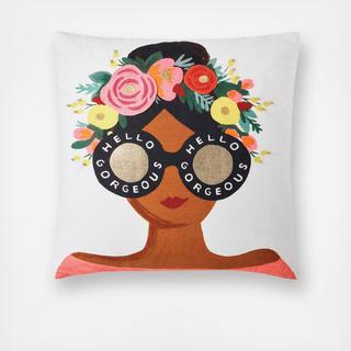 Hello Gorgeous Wreath Throw Pillow