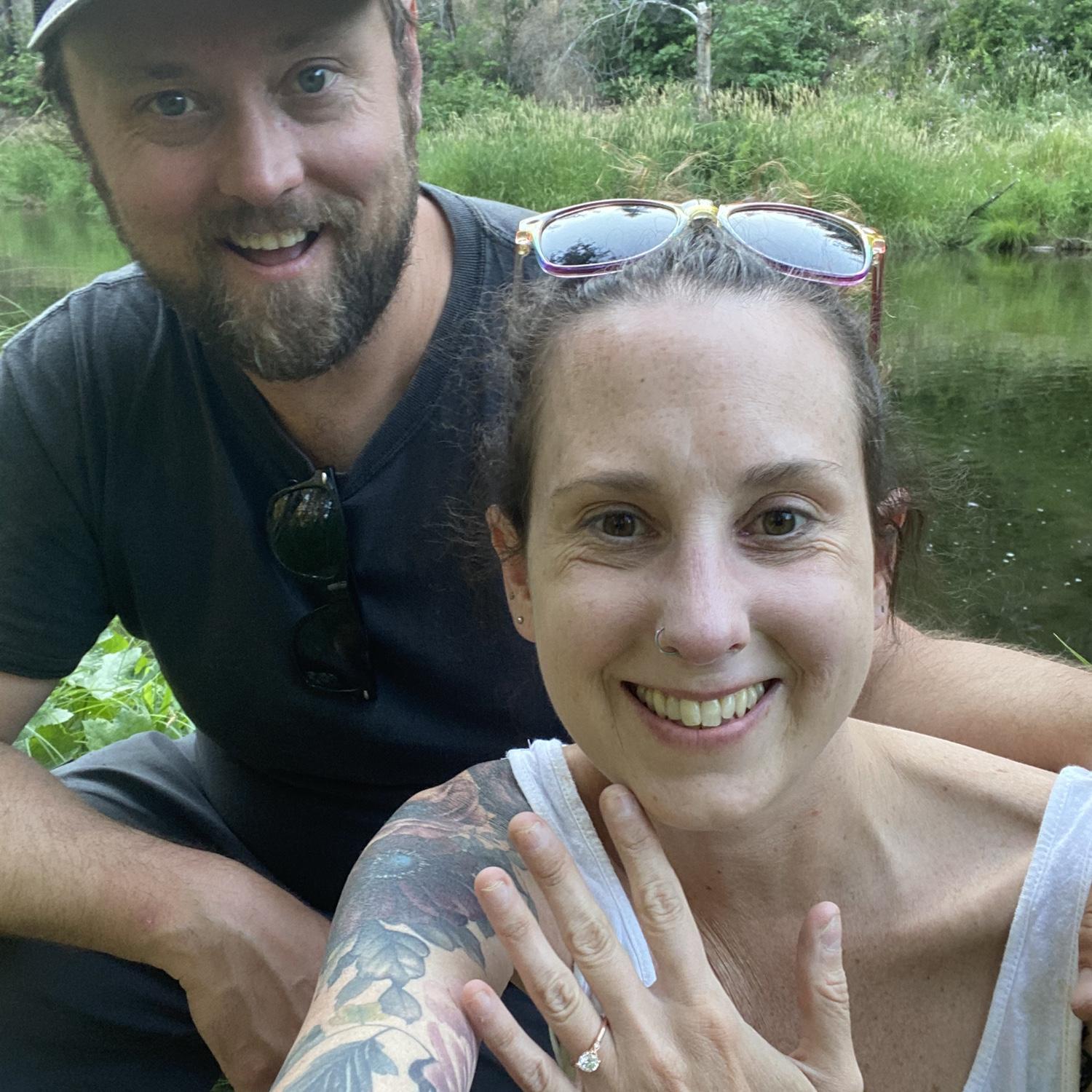 First photo together as an engaged couple! June 27, 2025